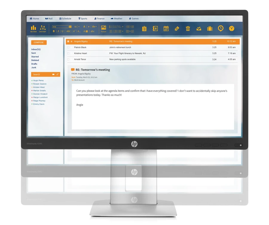 HP EliteDisplay E240 Monitor | 24" | Full HD | HDMI DisplayPort | schwarz/silber - ohne Standfuß